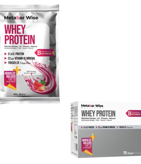 Whey Protein – Çilek Aromalı Saşe – 15’li Kutu