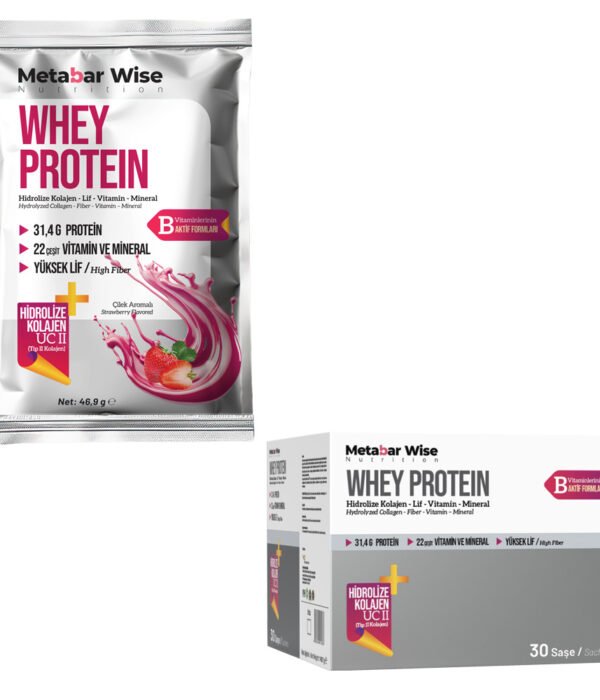 Whey Protein – Çilek Aromalı Saşe – 30’lu Kutu